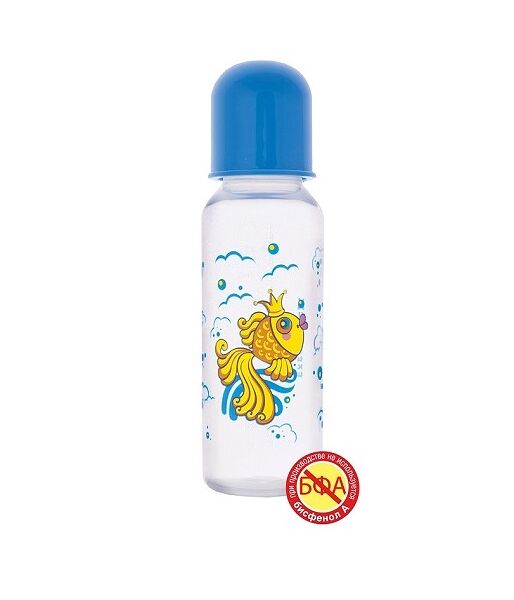 Курносики бутылочка полипропиленовая с силиконовой соской Золотая рыбка 250 мл