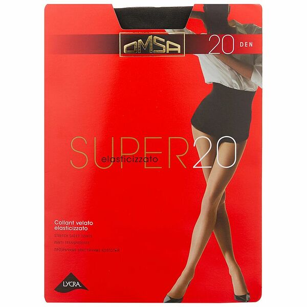 Колготки женские Omsa Super 20 den цвет nero размер 4