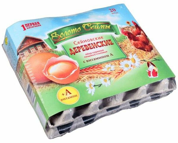 Яйцо куриное Сеймовское деревенское С1 эффект+ 20 шт