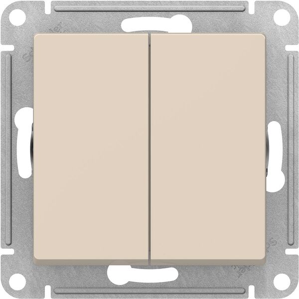 Выключатель Atlas двухклавишный, 10АХ, SCHNEIDER