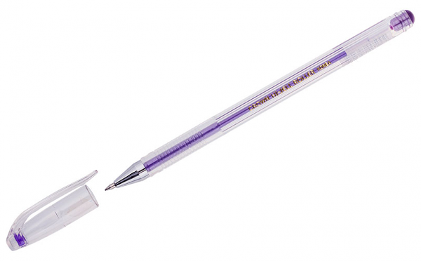 Ручка гелевая Crown Hi-Jell Metallic фиолетовая, 0,7 мм