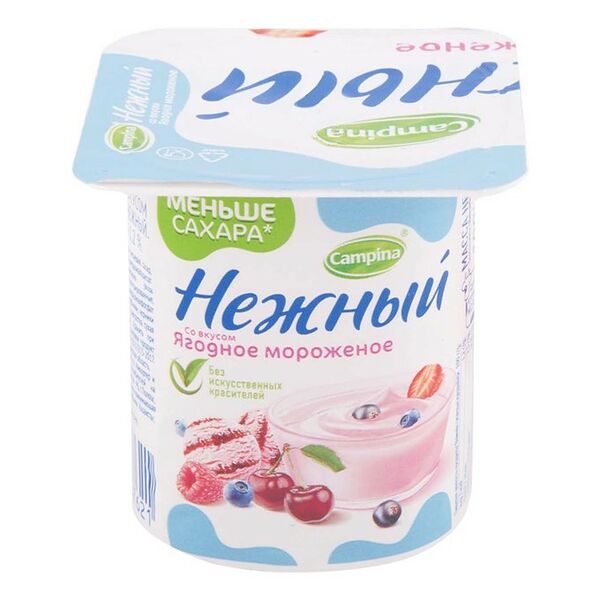 Продукт йогуртный Campina Нежный Ягодное мороженое, 1.2%, 1 шт