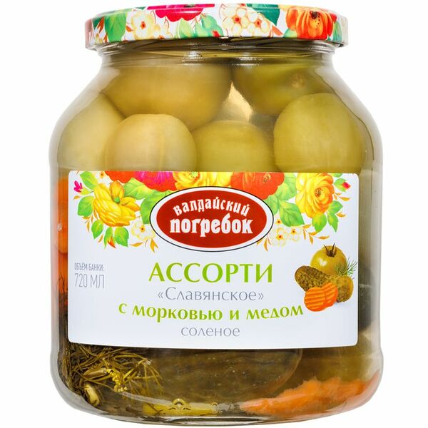 Овощное ассорти соленое Валдайский Погребок славянское 680 г