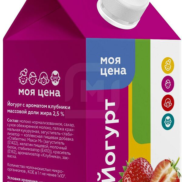 Йогурт Моя цена питьевой с ароматом клубники 2.5 % 300 г