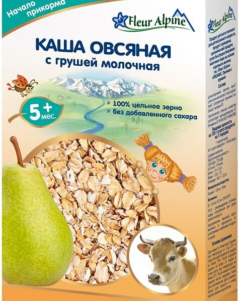 Каша Fleur Alpine Молочная овсяная с грушей с 5 месяцев 200г