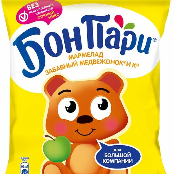Мармелад жевательный фигурный Бон Пари Забавный медвежонок и Ко со вкусом Фруктов 120г