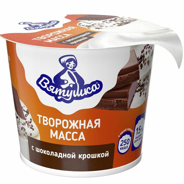Масса творожная Вятушка с шоколадом 15% 100 г
