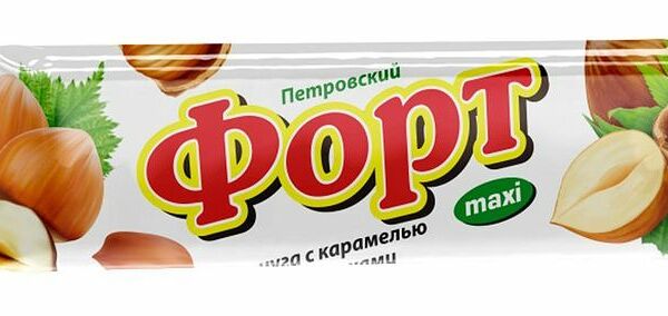 Батончик Невский кондитер Петровский  форт нуга с карамелью и орехом 50г