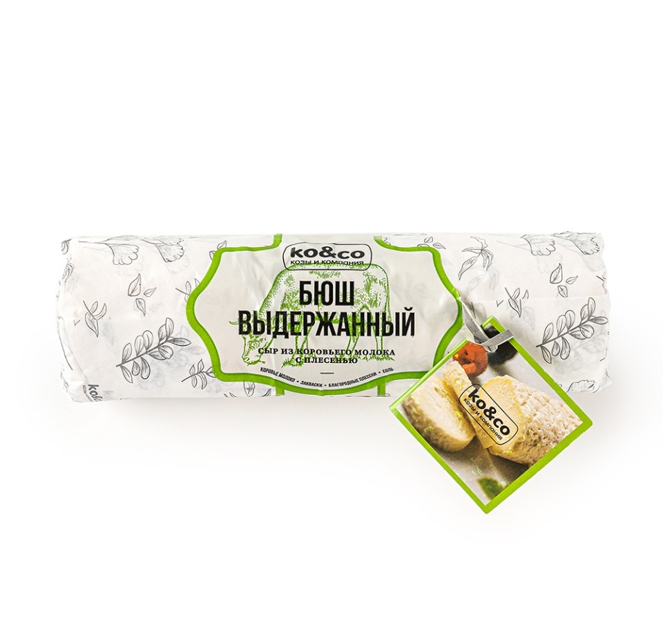 

Сыр мягкий с плесенью в золе Бюш из коровьего молока м.д.ж. в с.в. 45% , Россия, вес