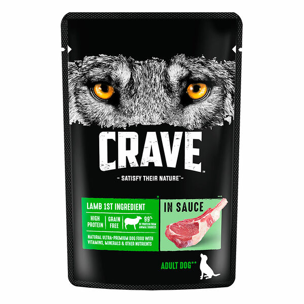 Корм для собак Crave ягненок в соусе пауч, 85г