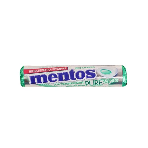 Жевательная резинка Mentos Pure White Нежная мята, 15.5 г