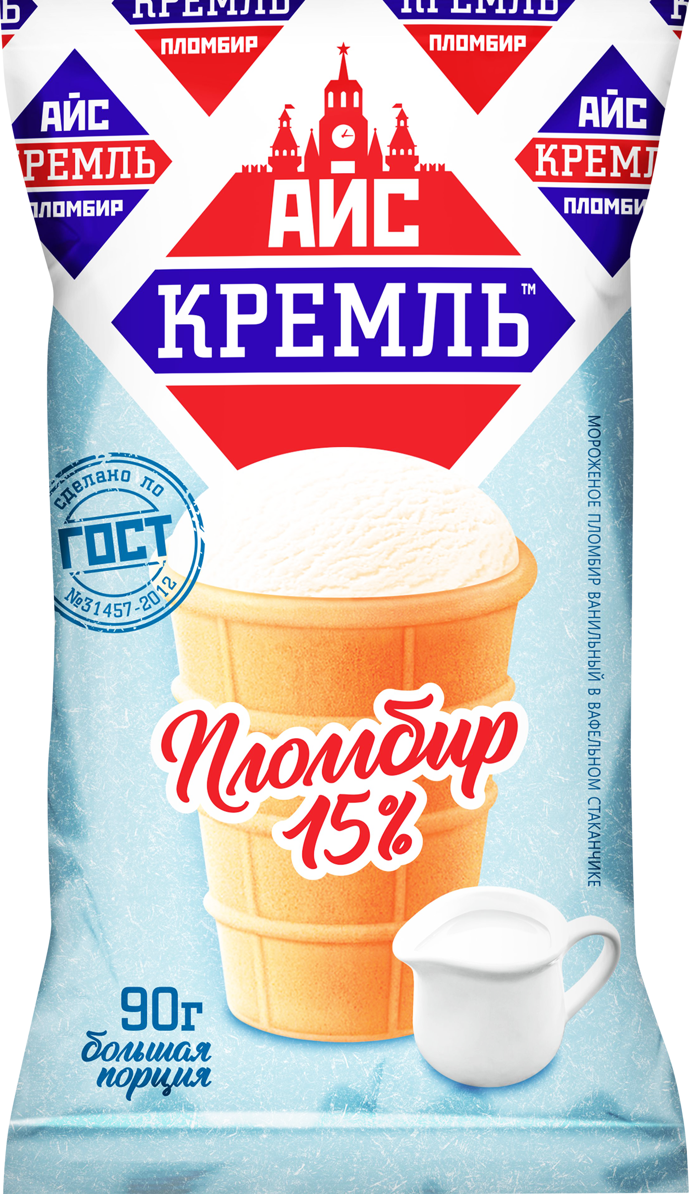 

Мороженое Айс-Кремль Пломбир 15% без змж вафельный стаканчик 90 г