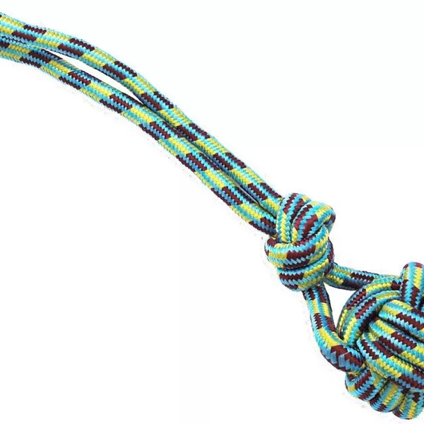 Грейфер N1 веревка с плетеным мячом и ручкой для собак 40 см