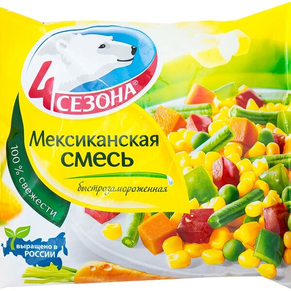 Смесь овощная 4 Сезона Мексиканская быстрозамороженная 400г