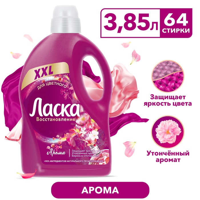 

Гель для стирки Ласка Арома-уход 3.85 л