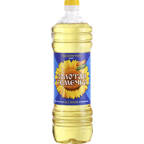 Масло подсолнечное Золотая семечка раф дез ПЭТ 1л