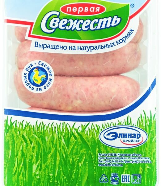 Колбаски куриные Первая свежесть для жарки с сыром 500г