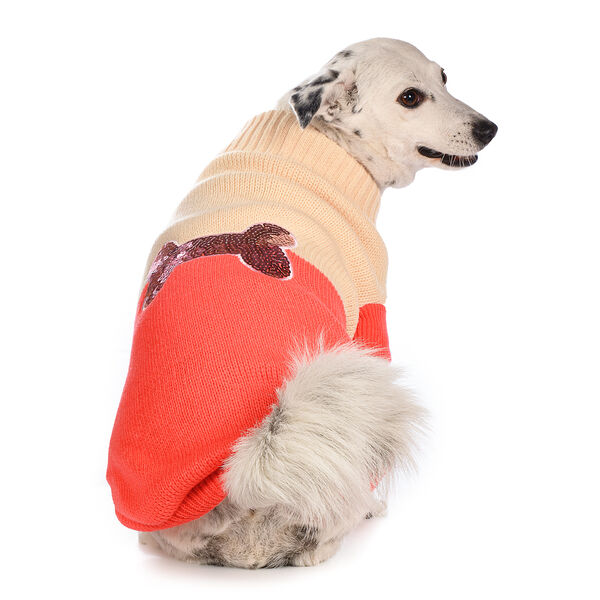 Свитер с пайетками для собак 55см 4XL красный, унисекс