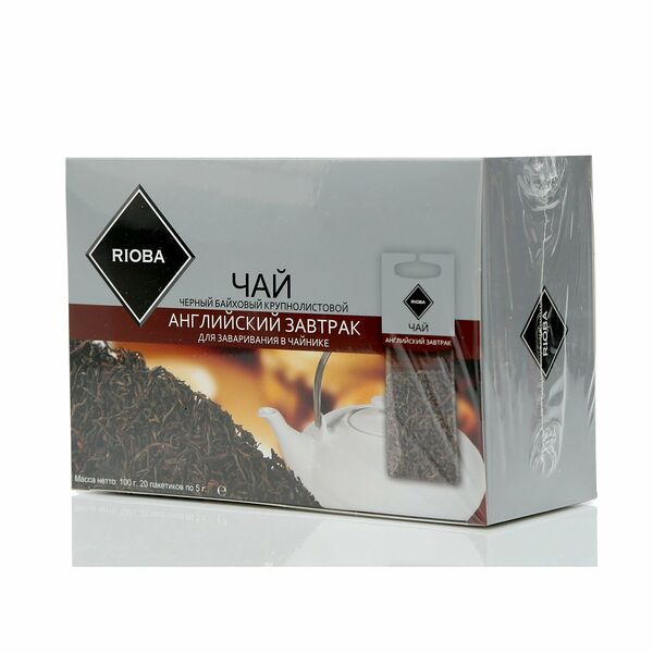 Чай черный ТМ Rioba (Риоба) Английский завтрак, 20 пакетиков для заваривания в чайниках