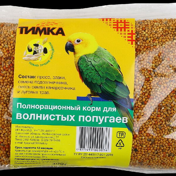 Корм полнорационный ТИМКА для волнистых попугаев 400г / Пакет