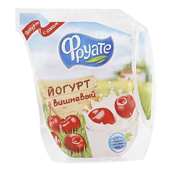 Йогурт питьевой Вкуснотеево вишневый с соком 1,5% 450 г