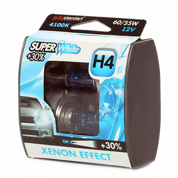 Лампы галогенные Autostandart Н4 12V 4100K 60/55Вт 2 шт.