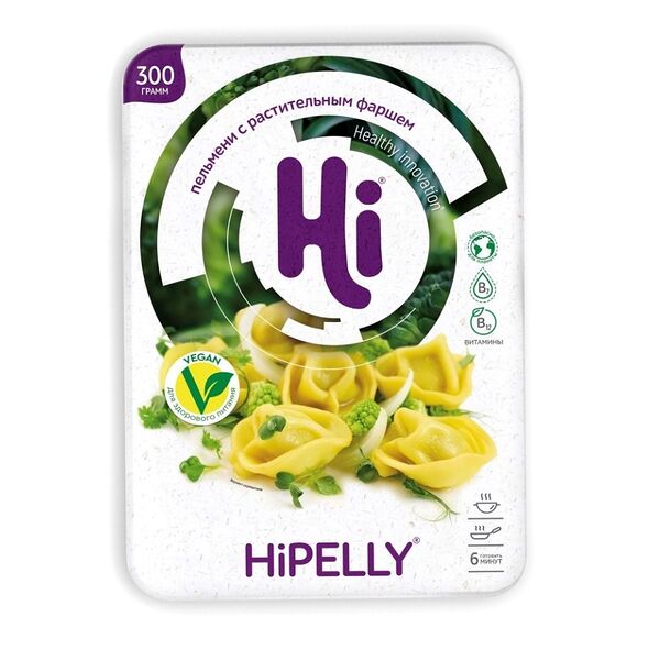 Пельмени HiPELLY с растительным фаршем, «Еда будущего», 300 г, Россия