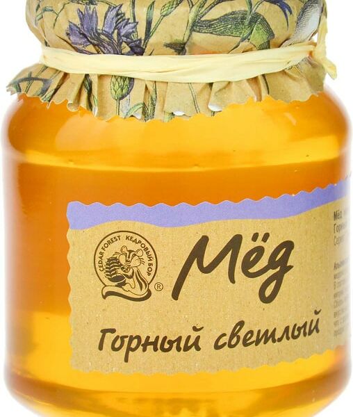 Мед Кедровый Бор Горный светлый 500г
