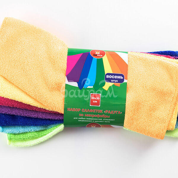 Набор салфеток Радуга УфаПак 30х30см 8шт из Микрофибры
