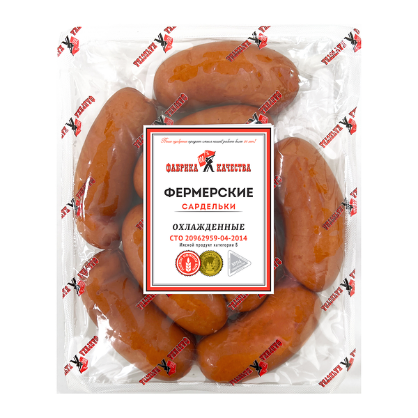 Сардельки Фабрика качества Фермерские вареные, ~1 кг