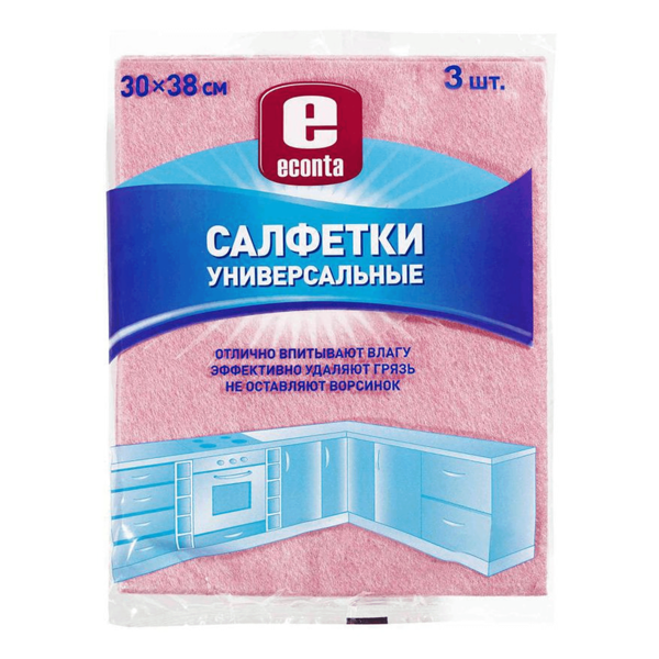 Салфетки Econta универсальные 30х38см, цвет в ассортименте