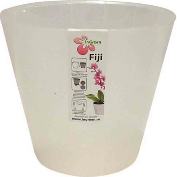 Горшок для цветов InGreen Fiji цвет: белый перламутр, 5 л