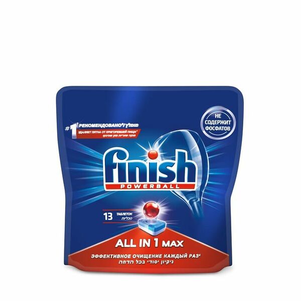Таблетки для посудомоечных машин Finish All in 1 Max 13 шт