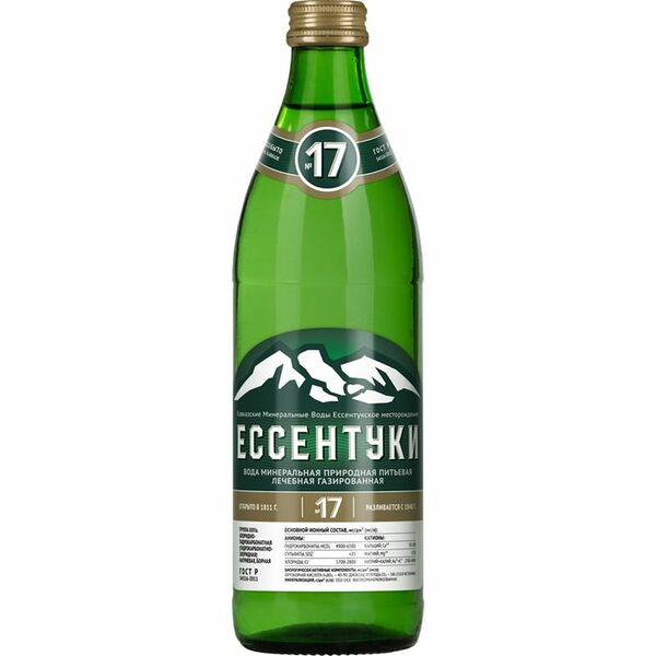 Вода Ессентуки №17 минеральная природная питьевая лечебная газированная, 450мл