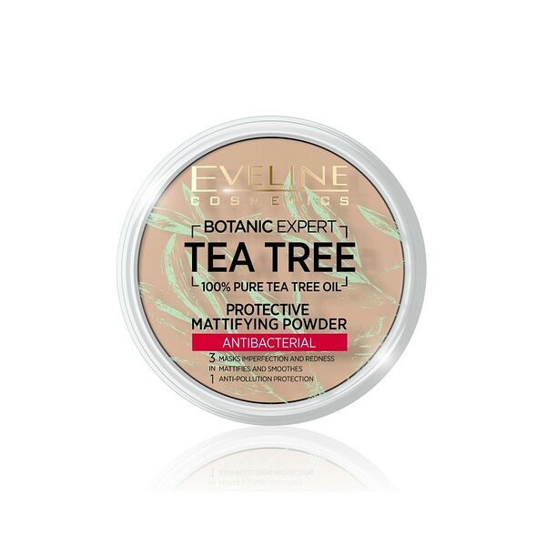 Пудра для лица Eveline Tea tree антибактериальная матирующая 004 Beige 9г