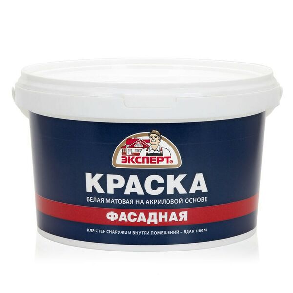 Краска акриловая фасадная морозостойкая Эксперт, 3 кг