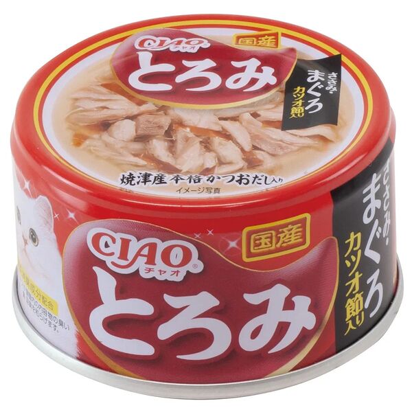 INABA TOROMI 80гр Корм для кошек Куриное филе с тунцом магуро и кацуобуси в бульоне 