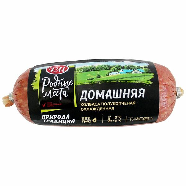 Колбаса полукопчёная Родные места Домашняя премиум