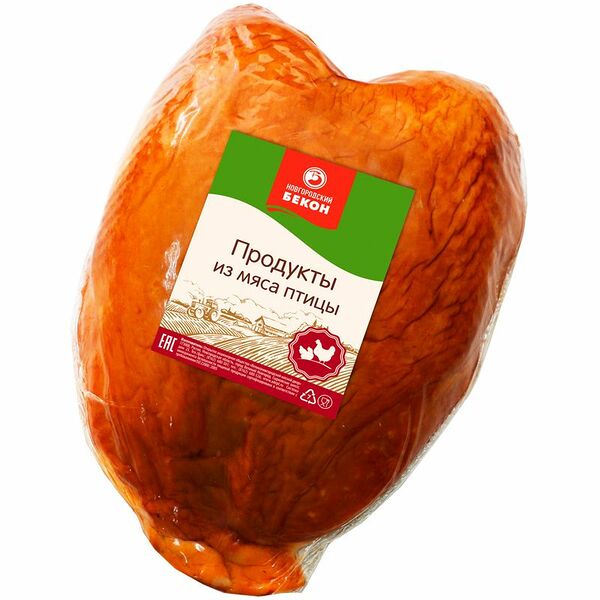 Грудка цыпленка-бройлера Новгородский бекон варёно-копчёная