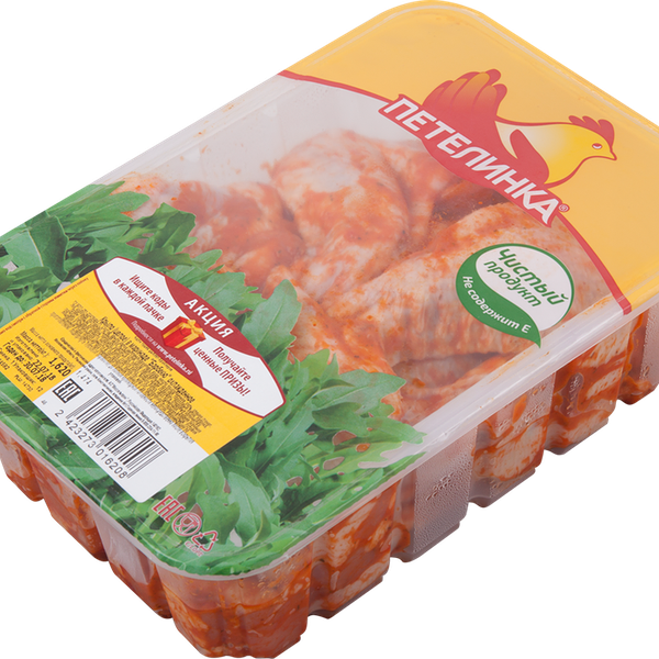 Крыло куриное ПЕТЕЛИНКА в маринаде охл. вес до 1.9 кг
