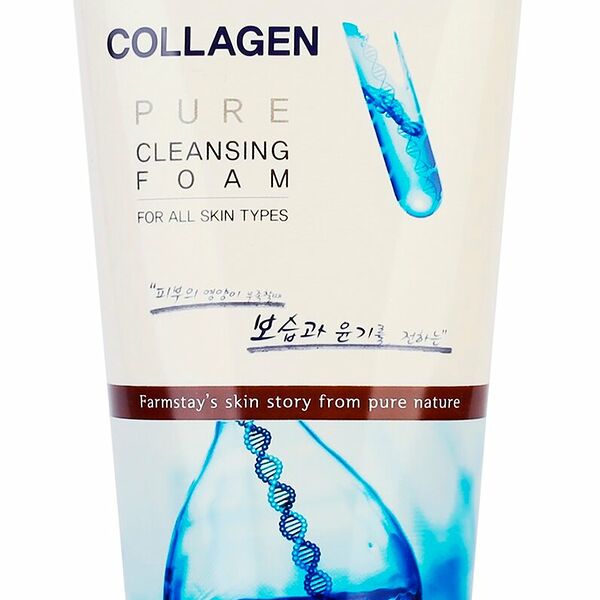 Пенка для умывания FarmStay с коллагеном очищающая 180 мл