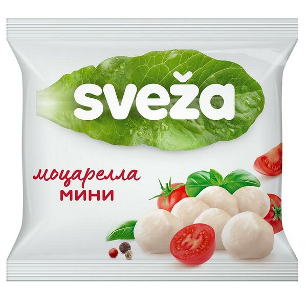 Сыр мягкий Свежа Моцарелла мини 45% 10 шариков 100г в заливке 250г