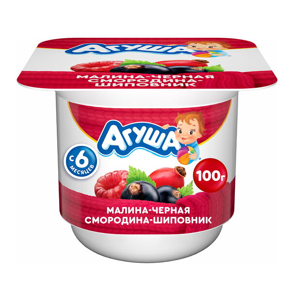 Творог детский фруктовый Агуша Иммунити малина-черная смородина-шиповник 3.8% с 6 месяцев