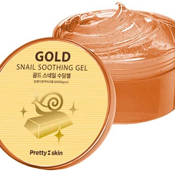 Гель для лица и тела Prettyskin мультифункциональный с муцином улитки и 24К золотом 300мл