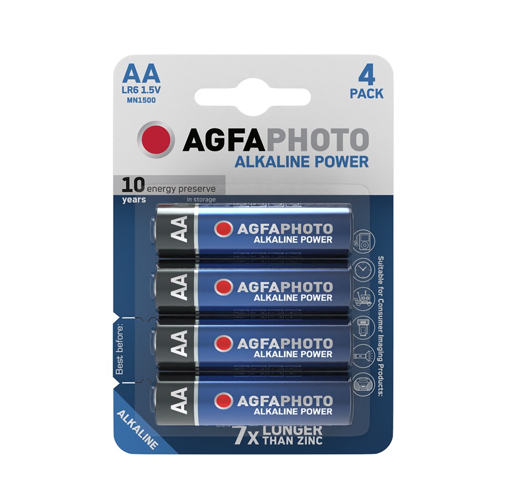 

Батарейки Power Alkaline Mignon AA, AgfaPhoto, 4 шт