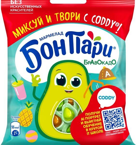 Мармелад Бон Пари жевательный Бравокадо 100г