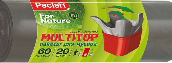 Пакеты для мусора Paclan for Nature Multitop 20шт*60л