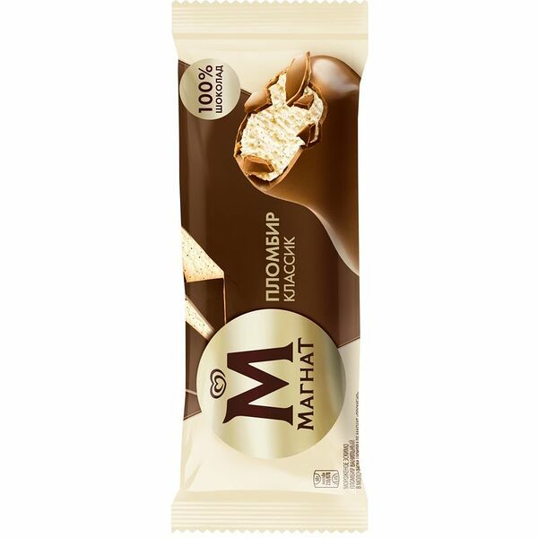 Мороженое Магнат пломбир ванильный в молочном шоколаде 12% 60 г