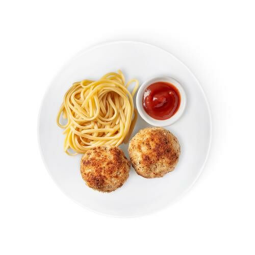 Биточки куриные Вкусно жить с макаронами в соусе, 250г