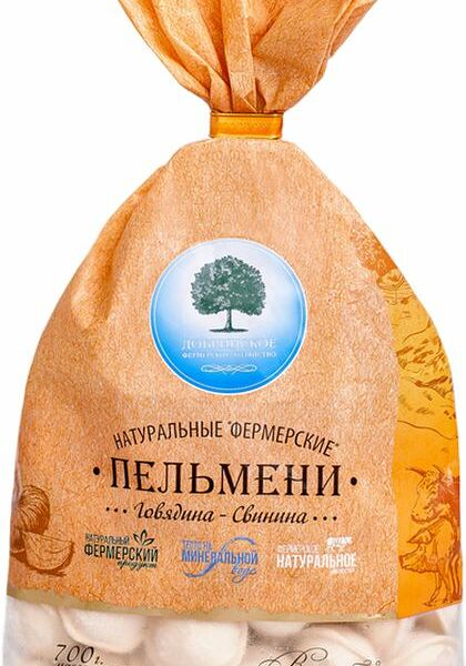 Пельмени Добринское фермерское хозяйство Фермерские натуральные говядина-свинина замороженные, 700г